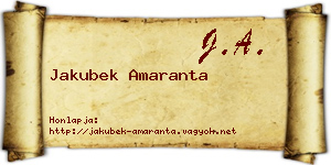 Jakubek Amaranta névjegykártya